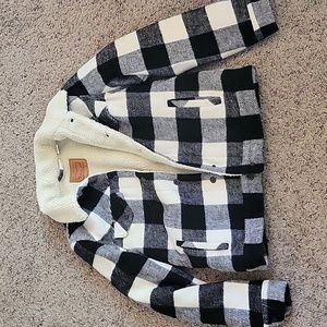 Levi's Buffalo Plaid Sherpa Bomber Jacket Coat Small